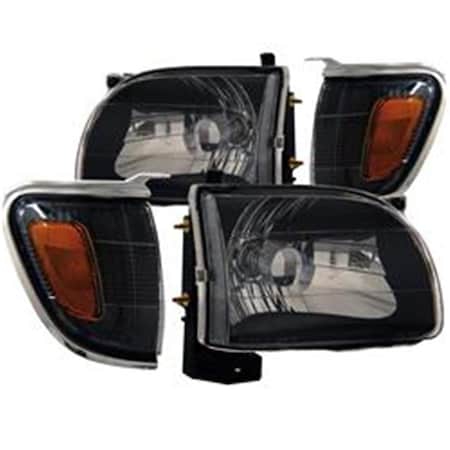 Kento Gear 01-04 Tacoma Headlights Black with Amber Reflectors KE3629707